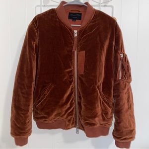 Cotton Velvet Insulated Bomber Jacket